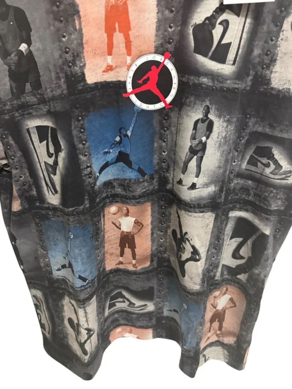 NEW Jordan Flight Club All Over Print T-Shirt Sail Large IF3114-133
